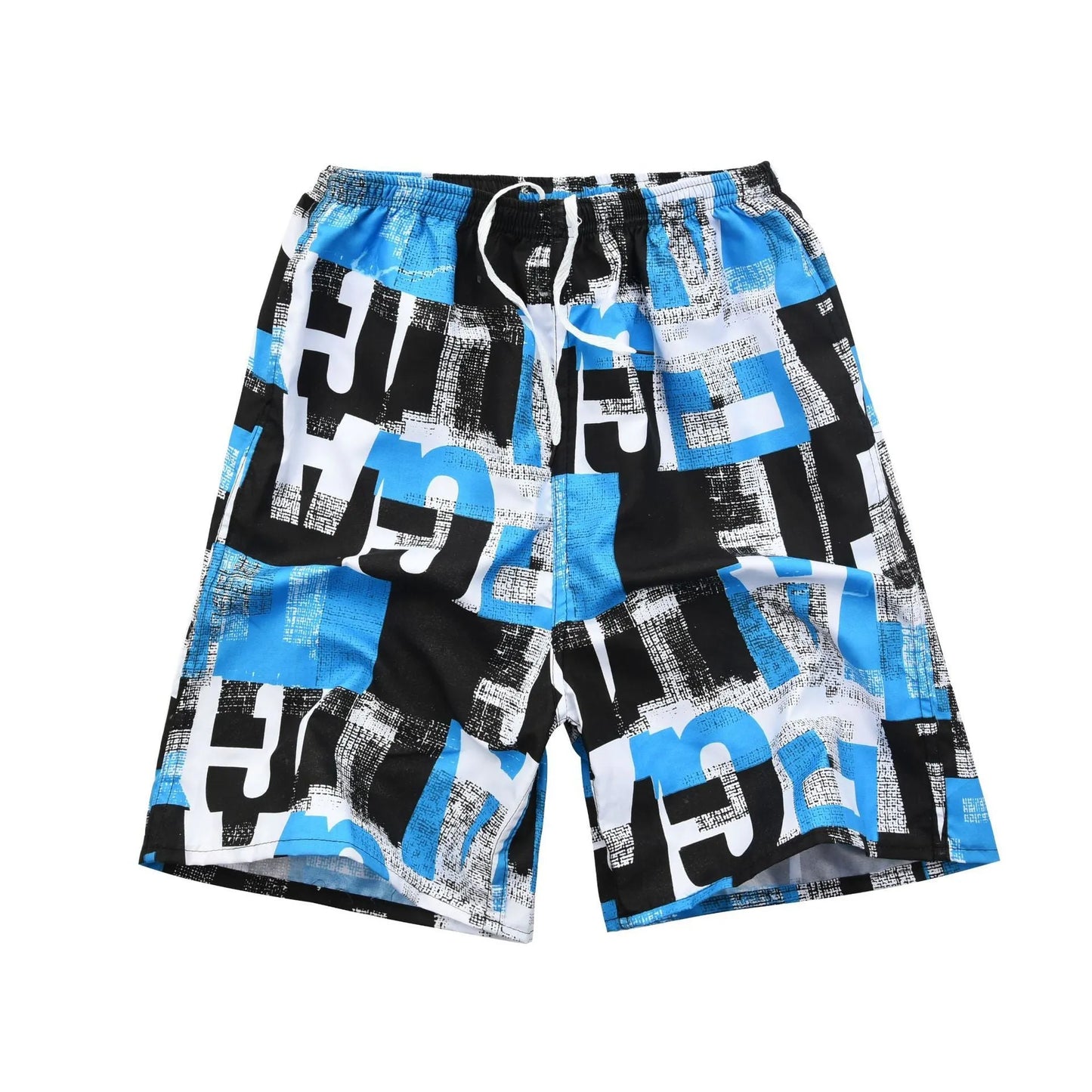 Men's floral patterned swim shorts with five-point cut design