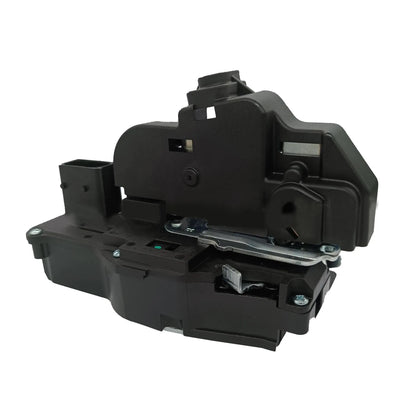 Black plastic door lock actuator for Cadillac SLS front right door with electrical connector