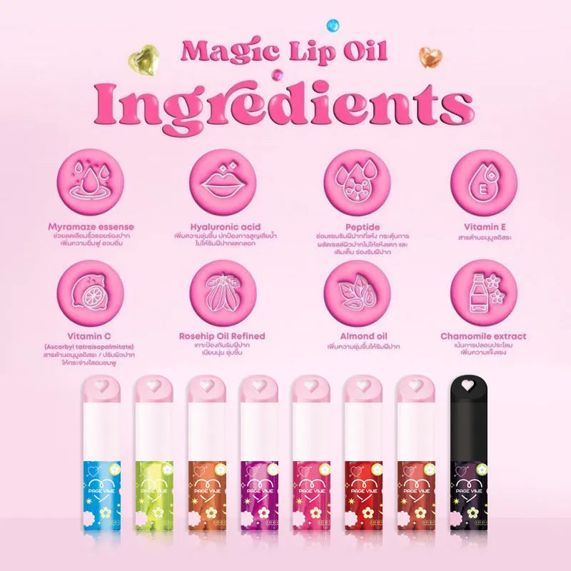 Colour-changing lip gloss with love pendant charm on applicator, from the Princess series.