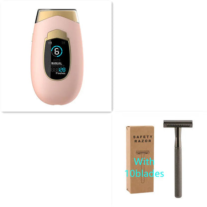 Home laser hair removal device in DH5 or DH4 colour with goggles, power adapter and power pin for whole body use
