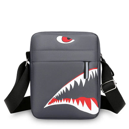 Men's small crossbody bag with animal print pattern in Oxford cloth material