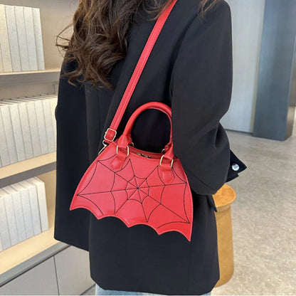 Stylish spider web design shoulder bag in various colours for Halloween fashion