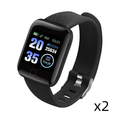 D13 smart bracelet with colour screen showing heart rate detection on wrist