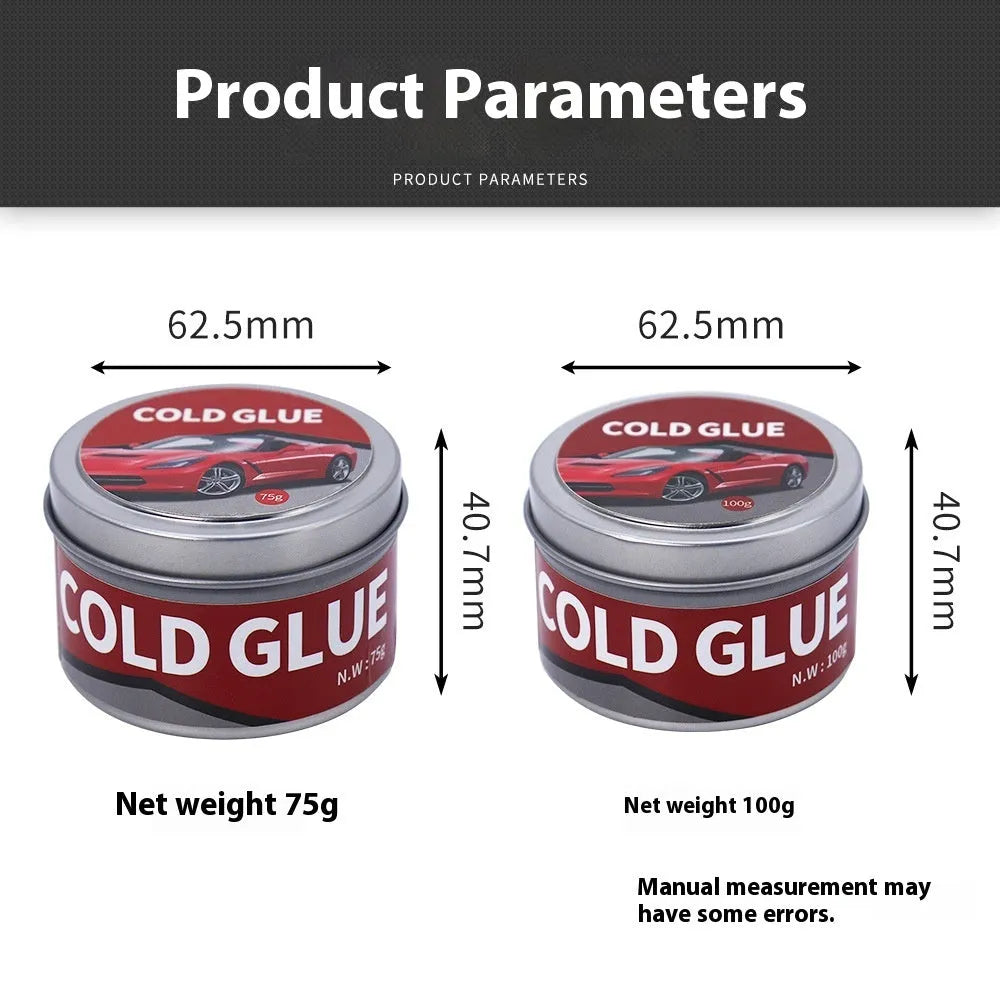 Tube of automotive cold glue for car dent repair in 75g or 100g size