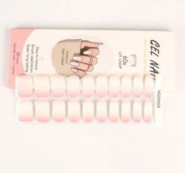 Nail art stickers with alphabet letters in sealed packaging, showing 16 designs per pack