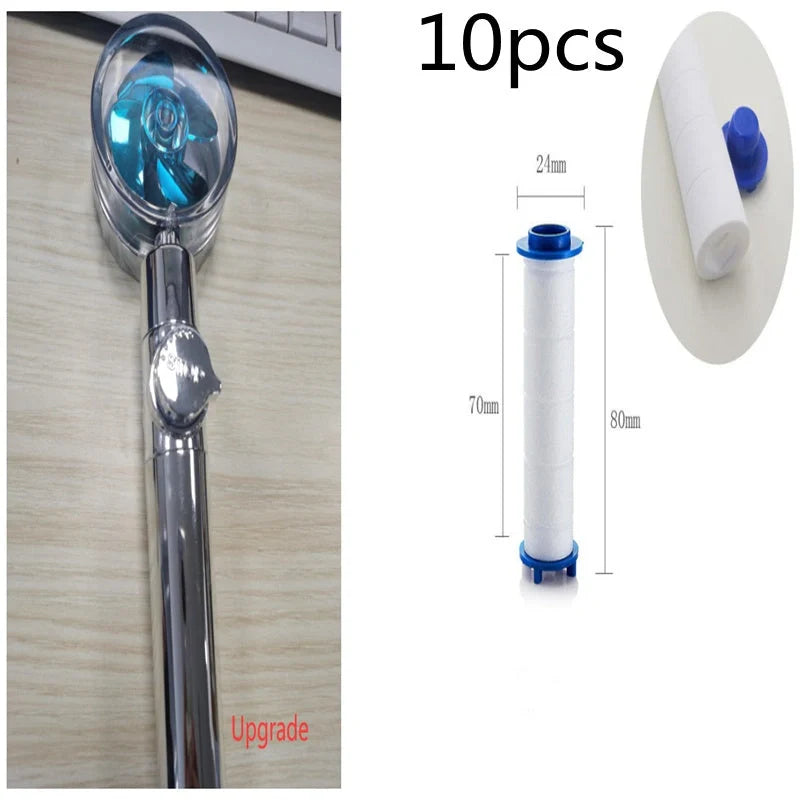 Turbo Propeller Shower Head with 360° fan extension and holder for a luxurious shower experience