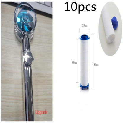 Turbo Propeller Shower Head with 360° fan extension and holder for a luxurious shower experience