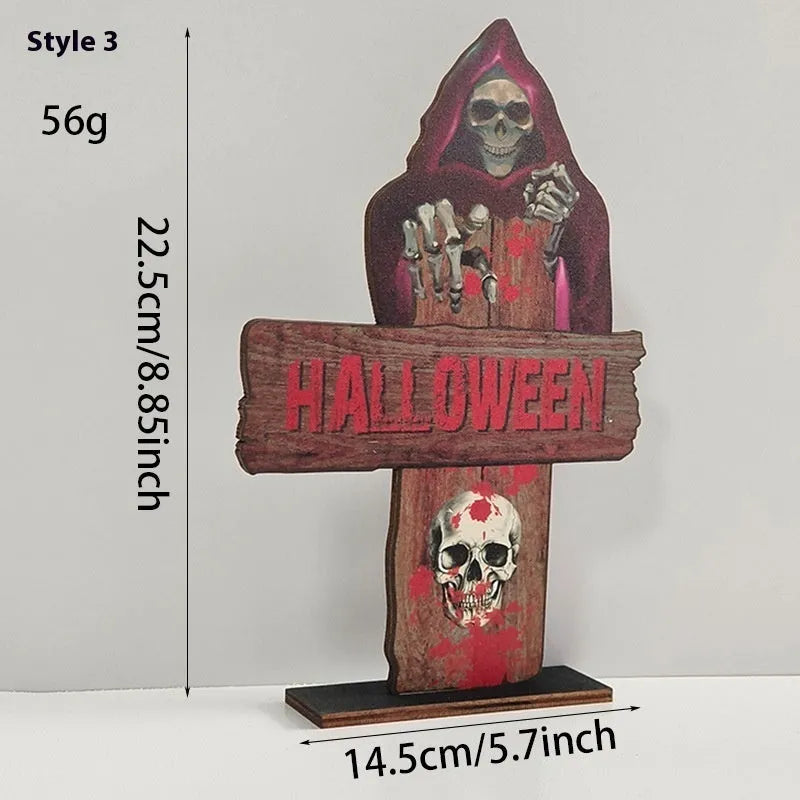 Wooden European style retro creative Halloween tabletop ornament decoration