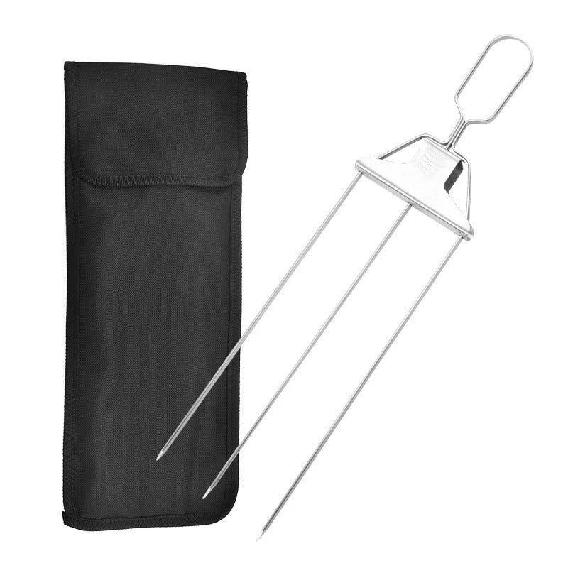 Durable stainless steel barbecue skewers with secure gripping, even cooking, and easy food removal