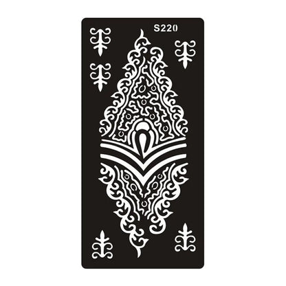 Hollow geometric tattoo template sticker on water transfer paper, Southeast Asian style design.