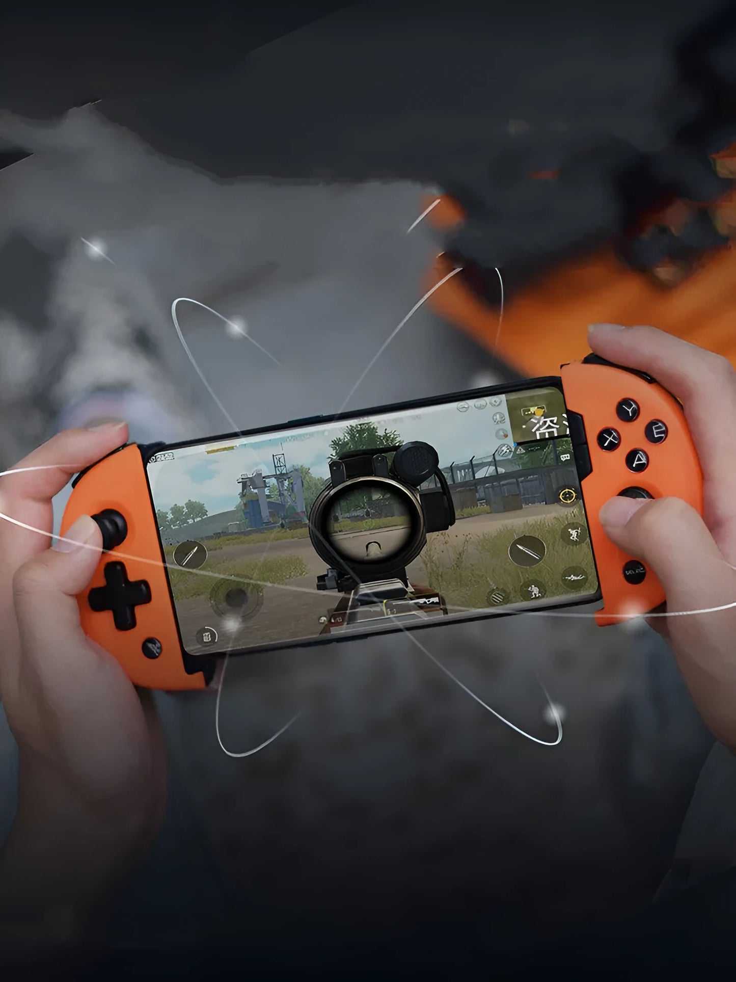 Feizhi Wee 2T game controller with USB cable in blue or orange colours