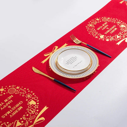 Christmas Elk Snowman Table Runner for festive holiday decor