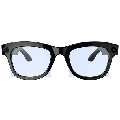 M01 AI translation video glasses with HD camera, shown with black and transparent lens options.