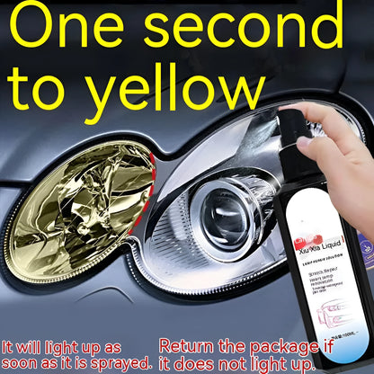 100ml bottle of clear car headlight restoration liquid for plastic lens cleaning.