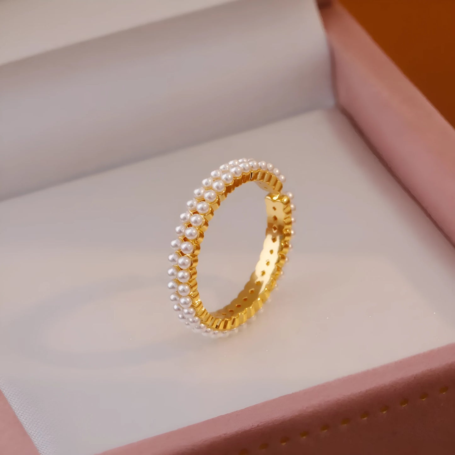 Geometric gold electroplated copper open ring with sweet temperament style for women