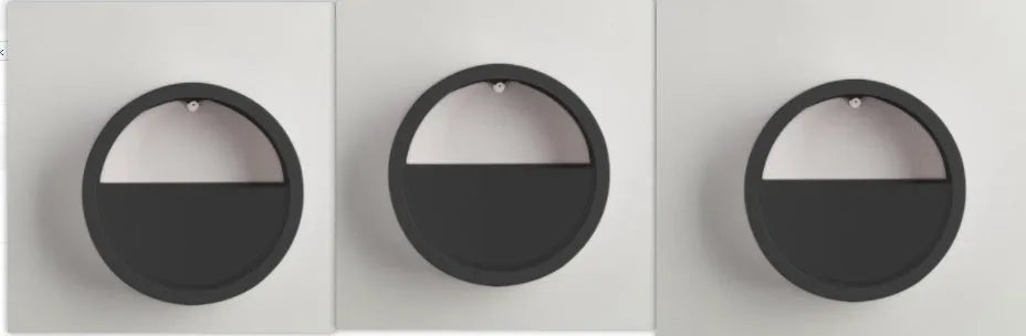 Round iron style plastic wall vase hanging basket for flowers in multiple colour options.