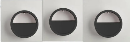Round iron style plastic wall vase hanging basket for flowers in multiple colour options.