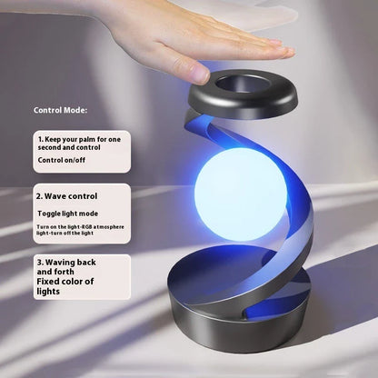 Stylish Rotating Moon Lamp with Wireless Phone Charging - Captivating Desk Accessory with Soothing Lighting and Convenient Wireless Charging