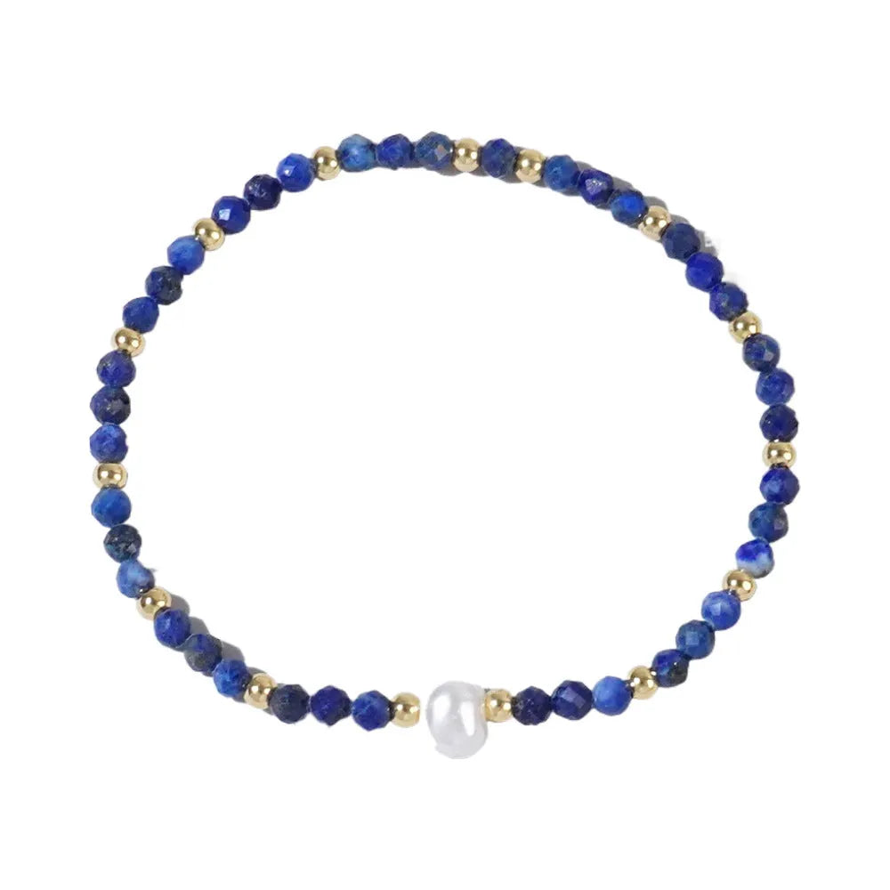 Natural stone geometric ellipse bracelet in various colour options