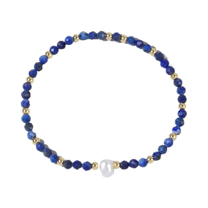 Natural stone geometric ellipse bracelet in various colour options