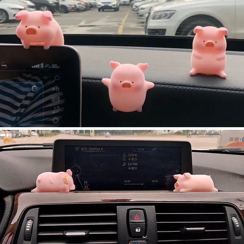 Cartoon pig resin car accessory for dashboard decoration in one of 8 available styles