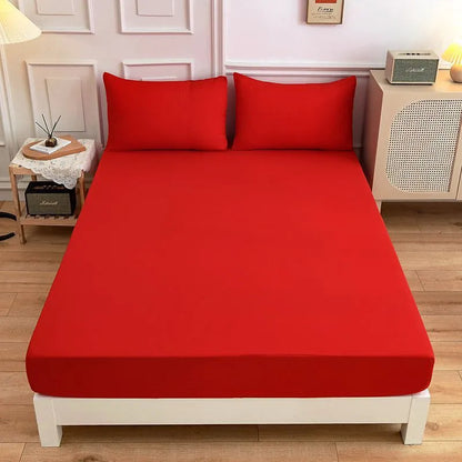 Cotton bed sheets fitted sheet and pillowcase set in various colour options for standard mattress sizes