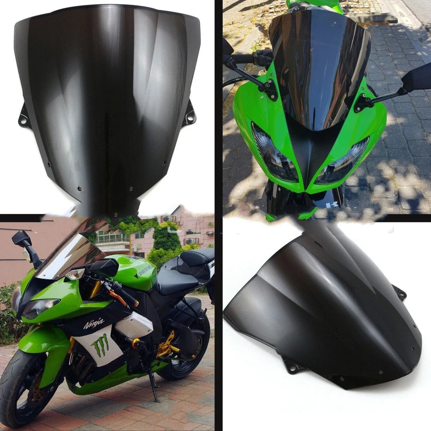 Blue and brown motorcycle windscreen for Kawasaki ZX-6R 636 and ZX-10R models