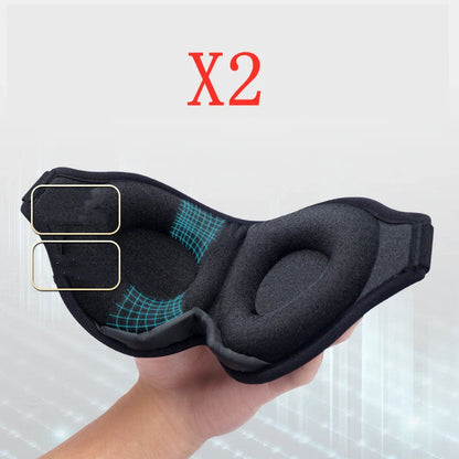 3D No Nose Wing Eye Mask in black with memory foam for fatigue relief