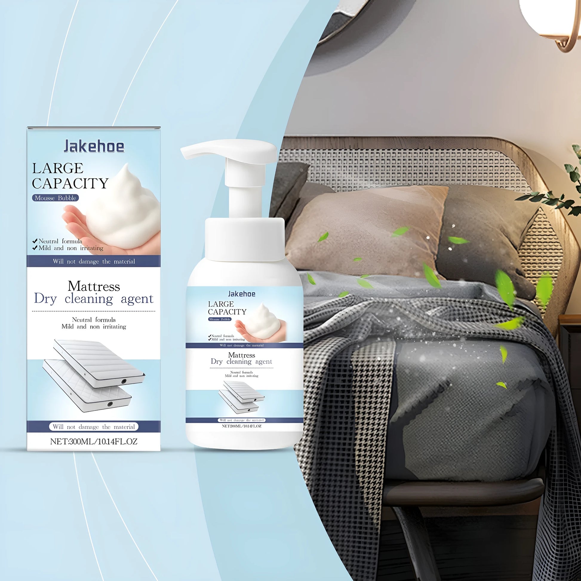 300ml bottle of mattress dry cleaning agent and stain remover spray