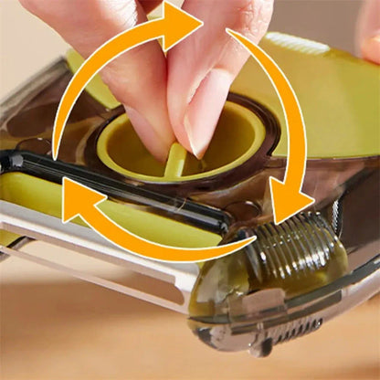 3-in-1 stainless steel peeler shredder with ergonomic handle for kitchen use
