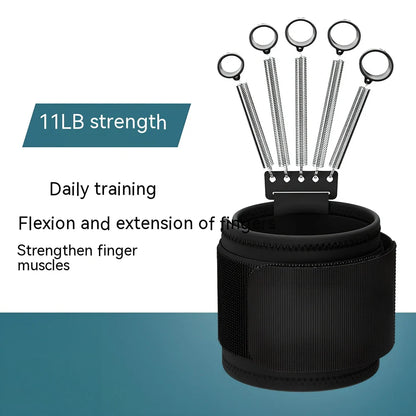 Spring steel finger trainer with adjustable resistance for hand strength exercises
