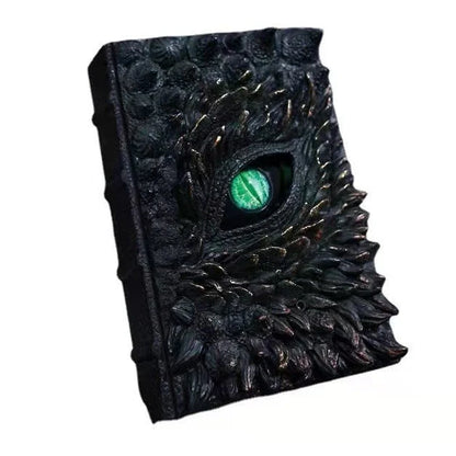 Realistic resin dragon book prop with scaly texture, perfect for home decor and Halloween
