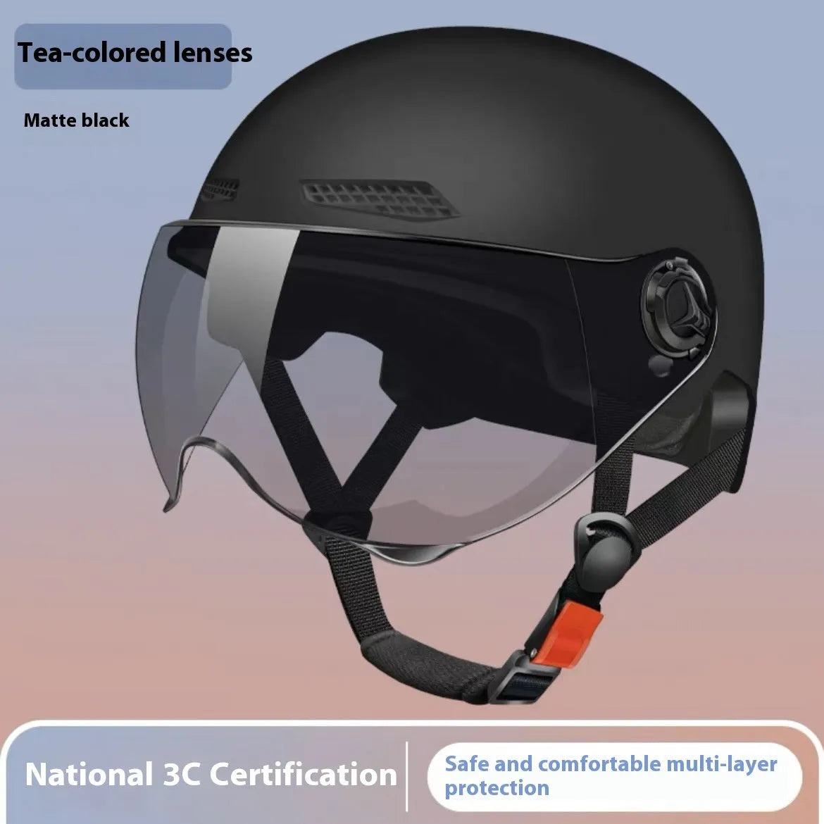 3C certified electric battery motorcycle helmet with sun protection feature in polypropylene construction