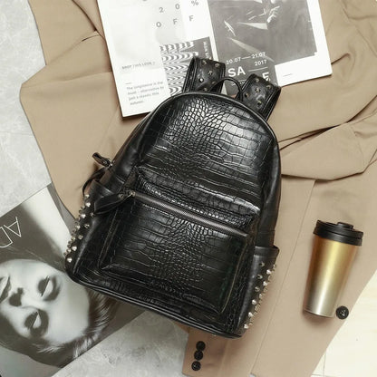 Black waterproof PU computer bag with 36-55L capacity and oil wax leather detailing