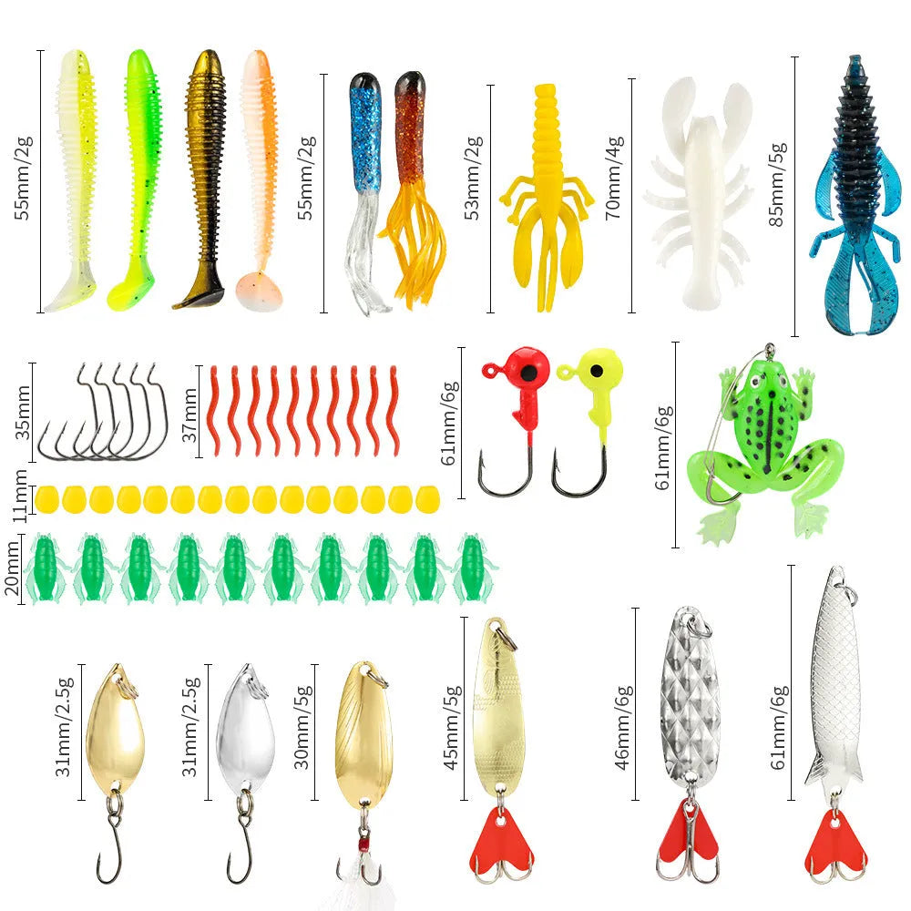 24-piece metal fishing lure set with various designs for freshwater angling