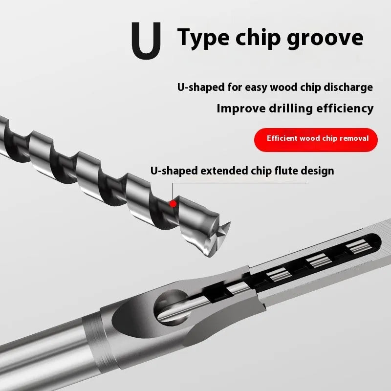 12.7mm carbon steel square hole drill bit set with sleeve and core for woodworking