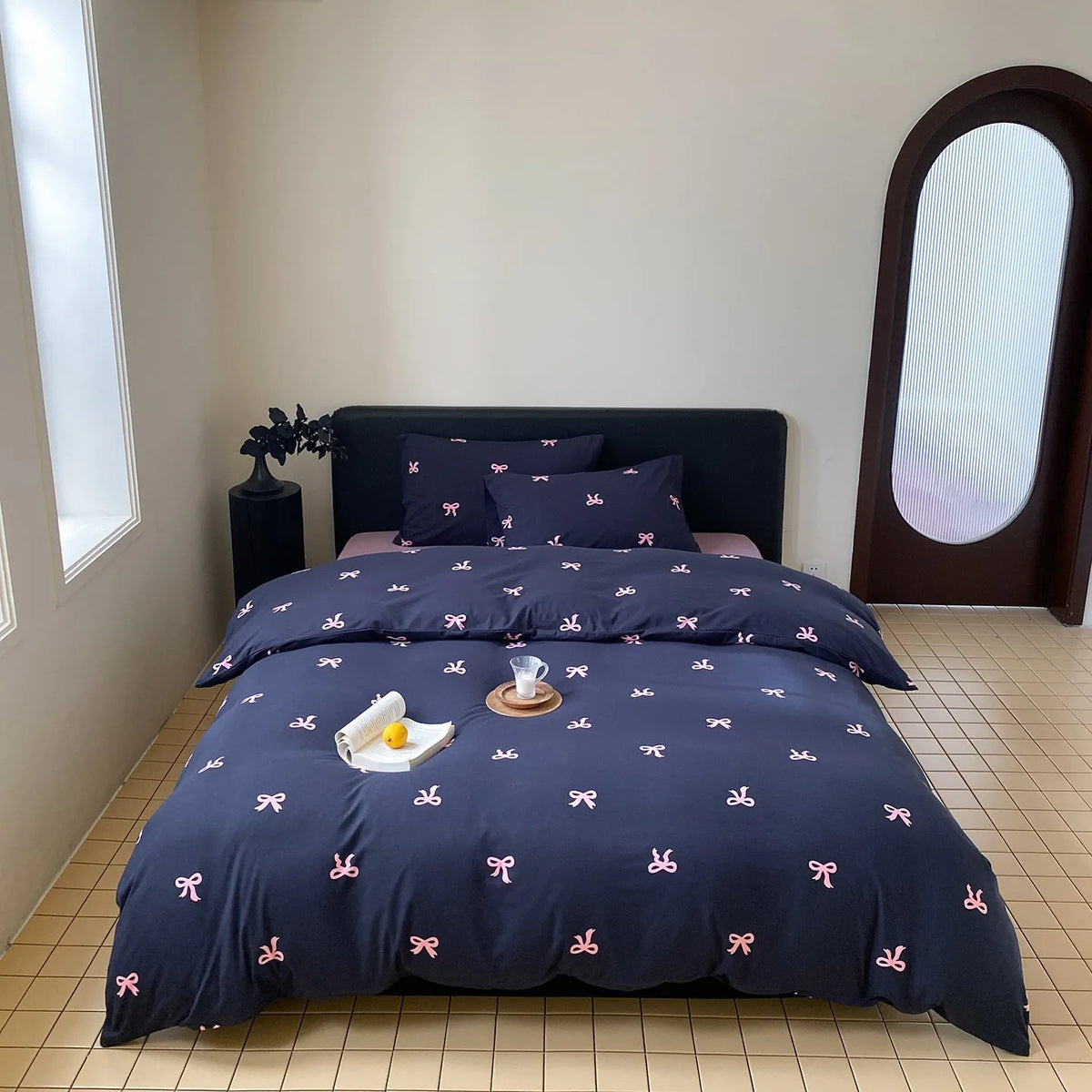 Pure cotton printed bedding set with quilt cover, sheet, and pillowcases in 1.2m to 2.0m sizes