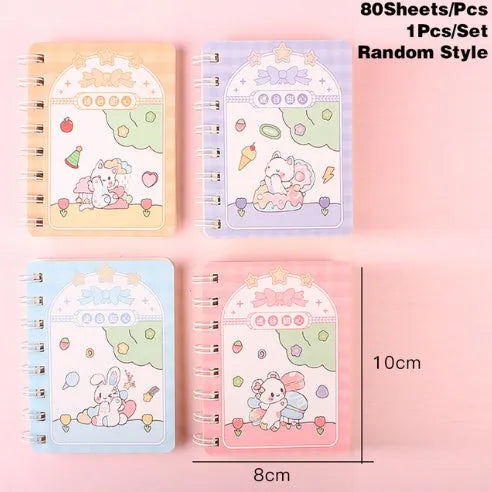 Flip Student Coil Book pocket notebook with cloth cover in various colourful designs