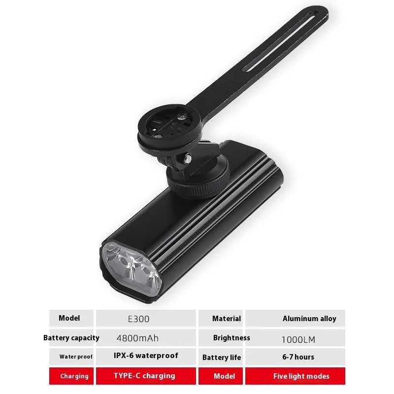 USB rechargeable bicycle headlight and taillight set with mounting bracket for night cycling safety