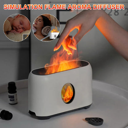 Elegant Flame Effect Aroma Diffuser Humidifier - Warm, Romantic Ambiance and Advanced Air Purification