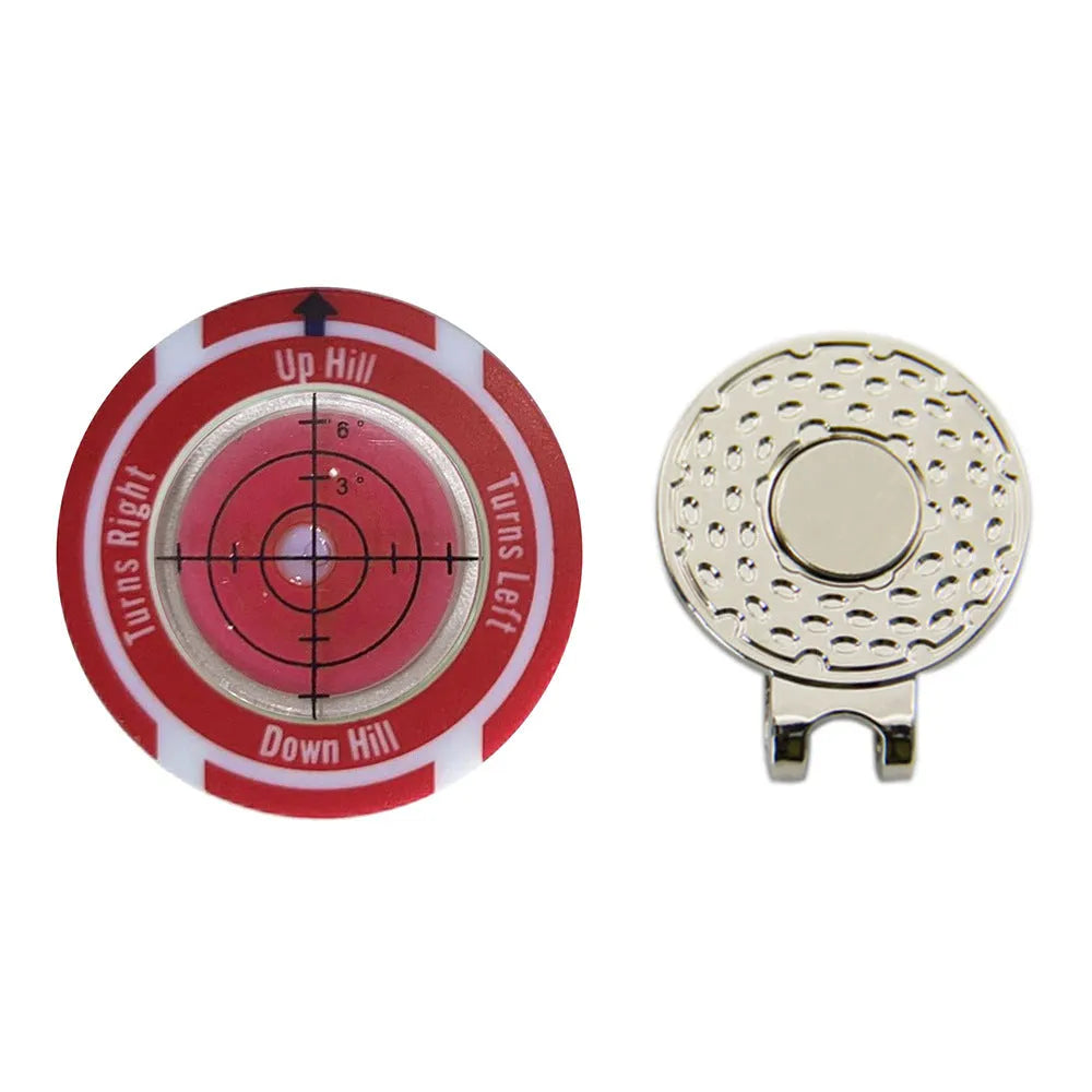 Golf hat clip level measurement tool with position mark green indicator in six colour shell options