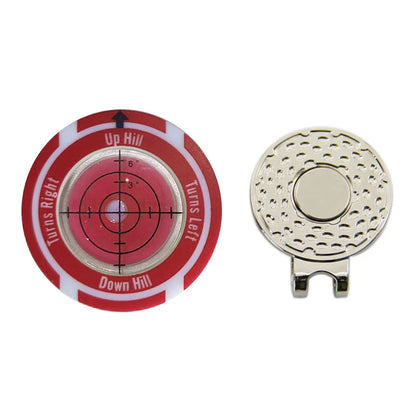 Golf hat clip level measurement tool with position mark green indicator in six colour shell options