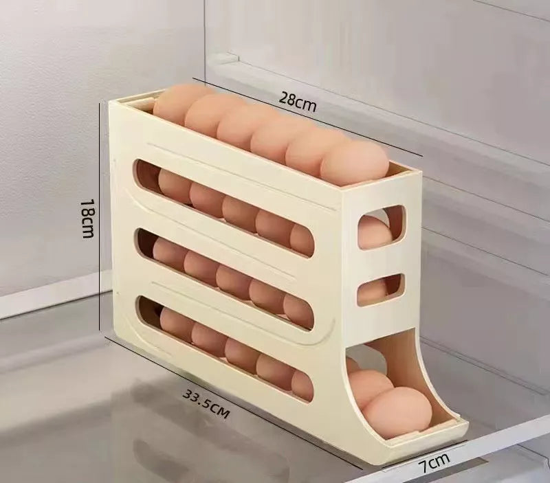 4-Layer Automatic Egg Roller Sliding Tray for refrigerator side door