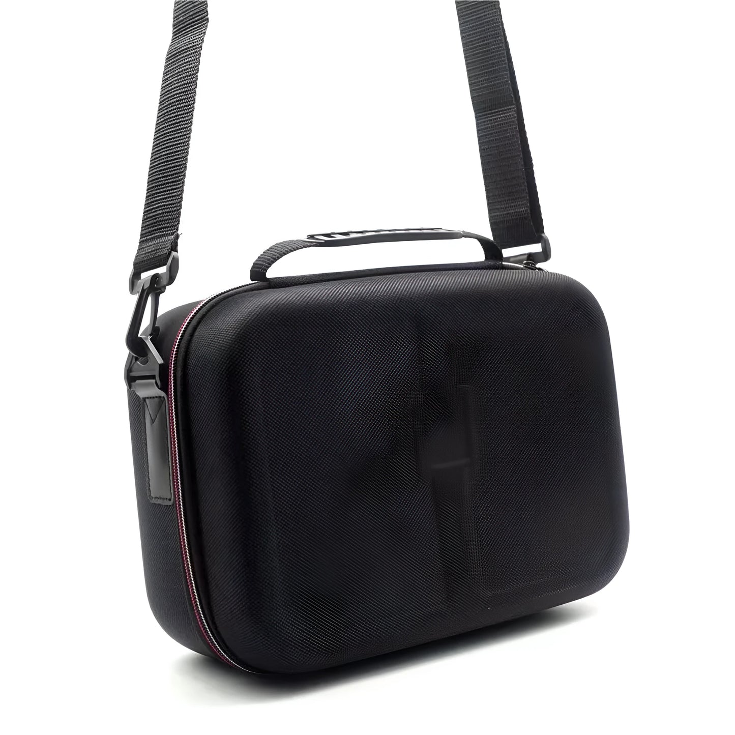 Black EVA game console accessory storage bag shown in two available sizes.