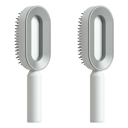 Premium self-cleaning hair brush with airbag massage technology for smooth, healthy hair