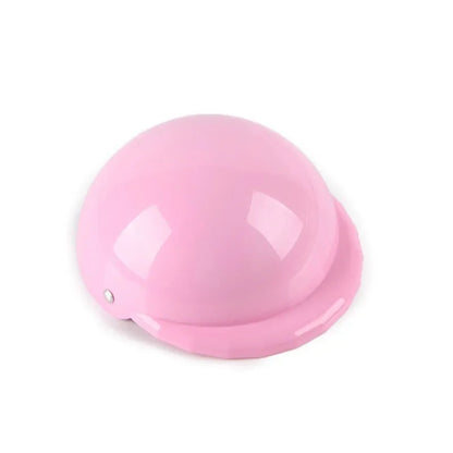 Plastic dog motorcycle cap helmet in Japanese style on a small dog
