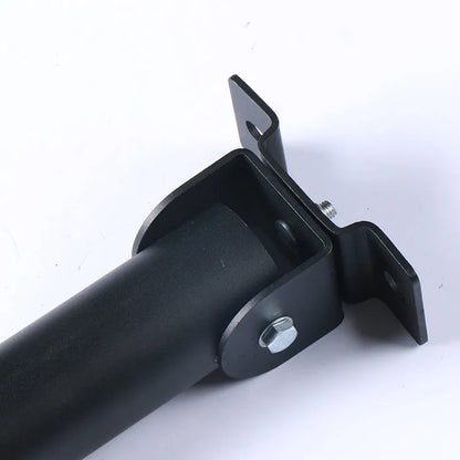 Steel wall barbell rack with 25 tubes for organising barbells and rods, showing mounting hardware