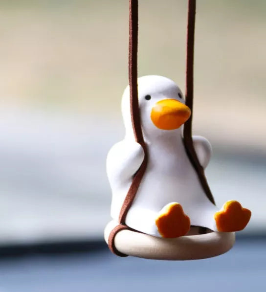 Cartoon-style Duck Ornament in gypsum, 6*5*6cm
