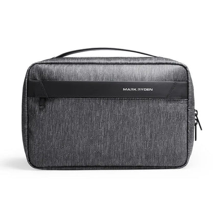 Men's portable toiletries storage bag with wet dry separation compartments in Oxford cloth