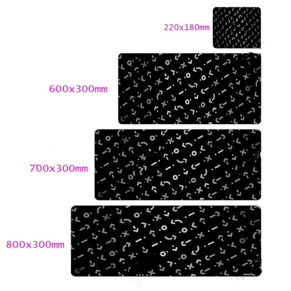 Character mouse pad with printed design on rubber surface, available in multiple sizes from 300x600mm to 300x800mm